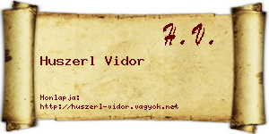 Huszerl Vidor névjegykártya